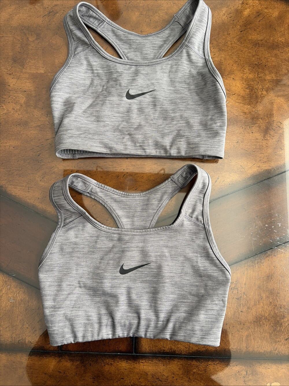 Nike Dri-FIT Sports Bra Womens Small Gray Training Athletic Racerback CJ5949-091